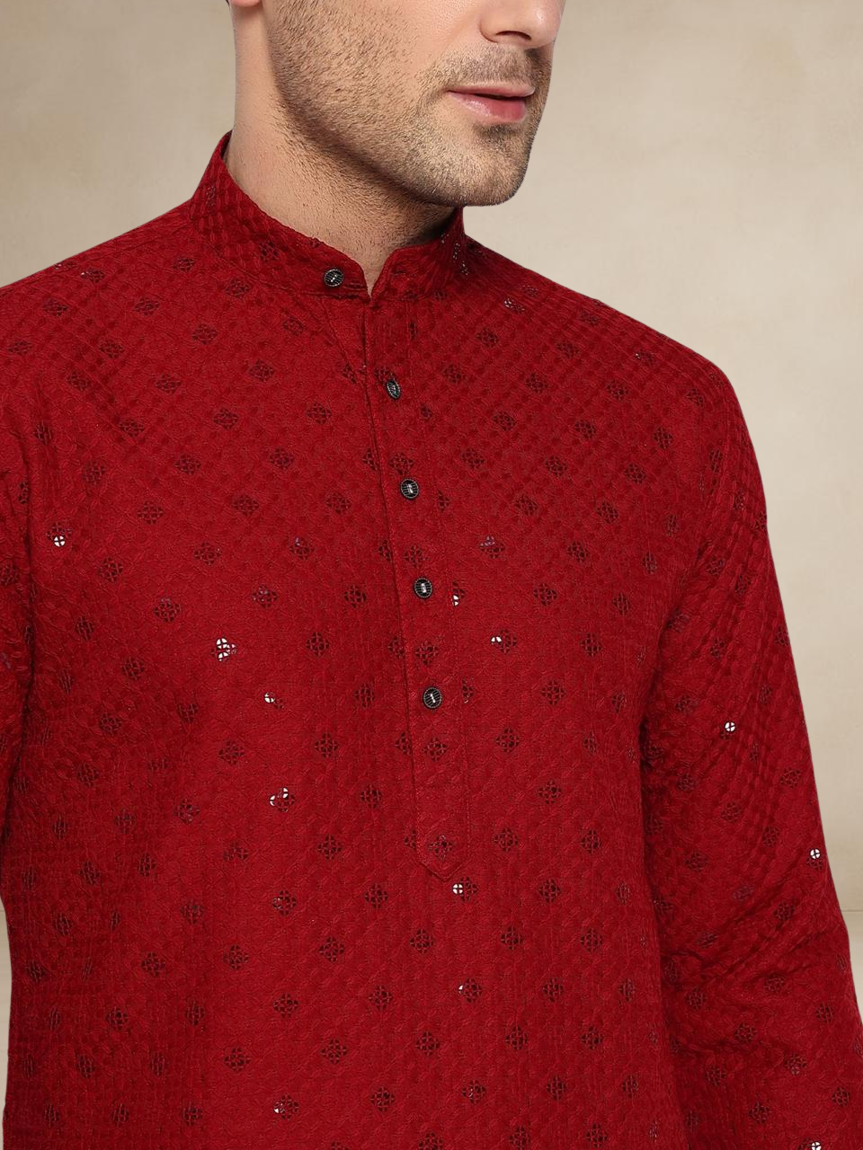 Regal Rust – Classic Red Traditional Kurta