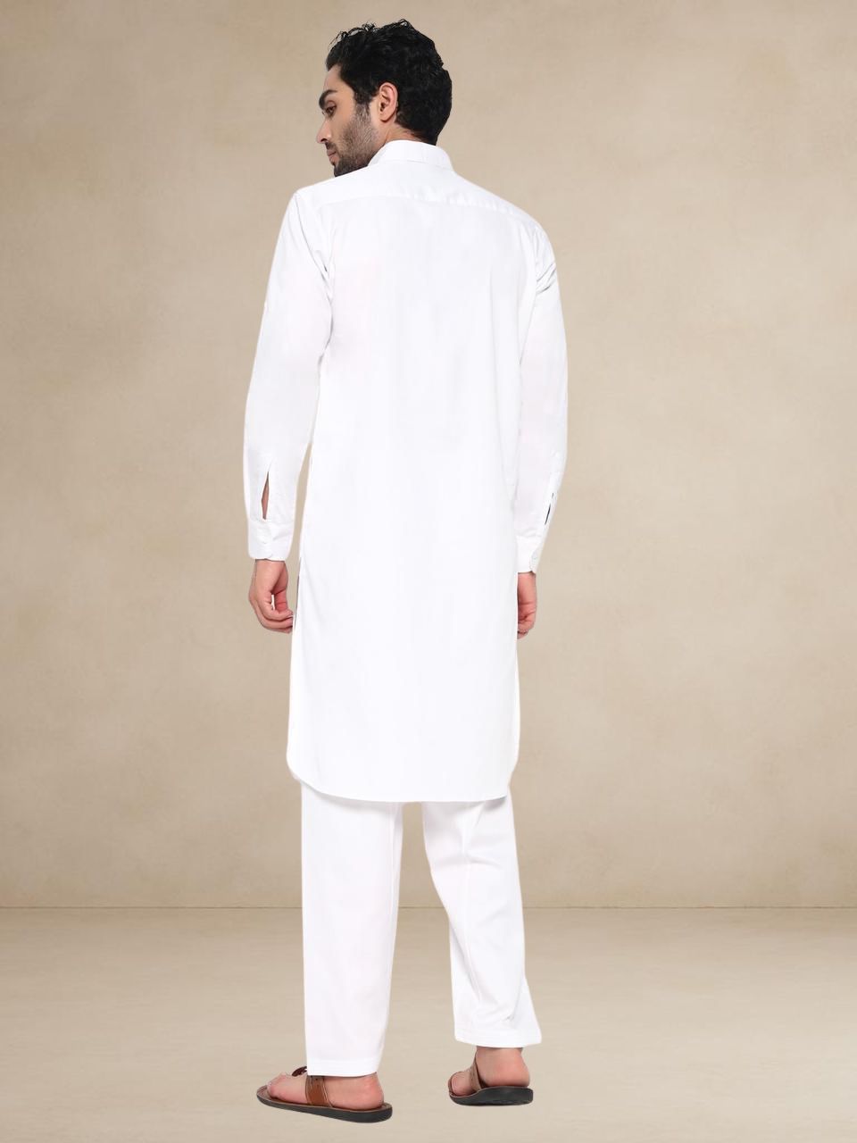 Military Style Pathani Suits White