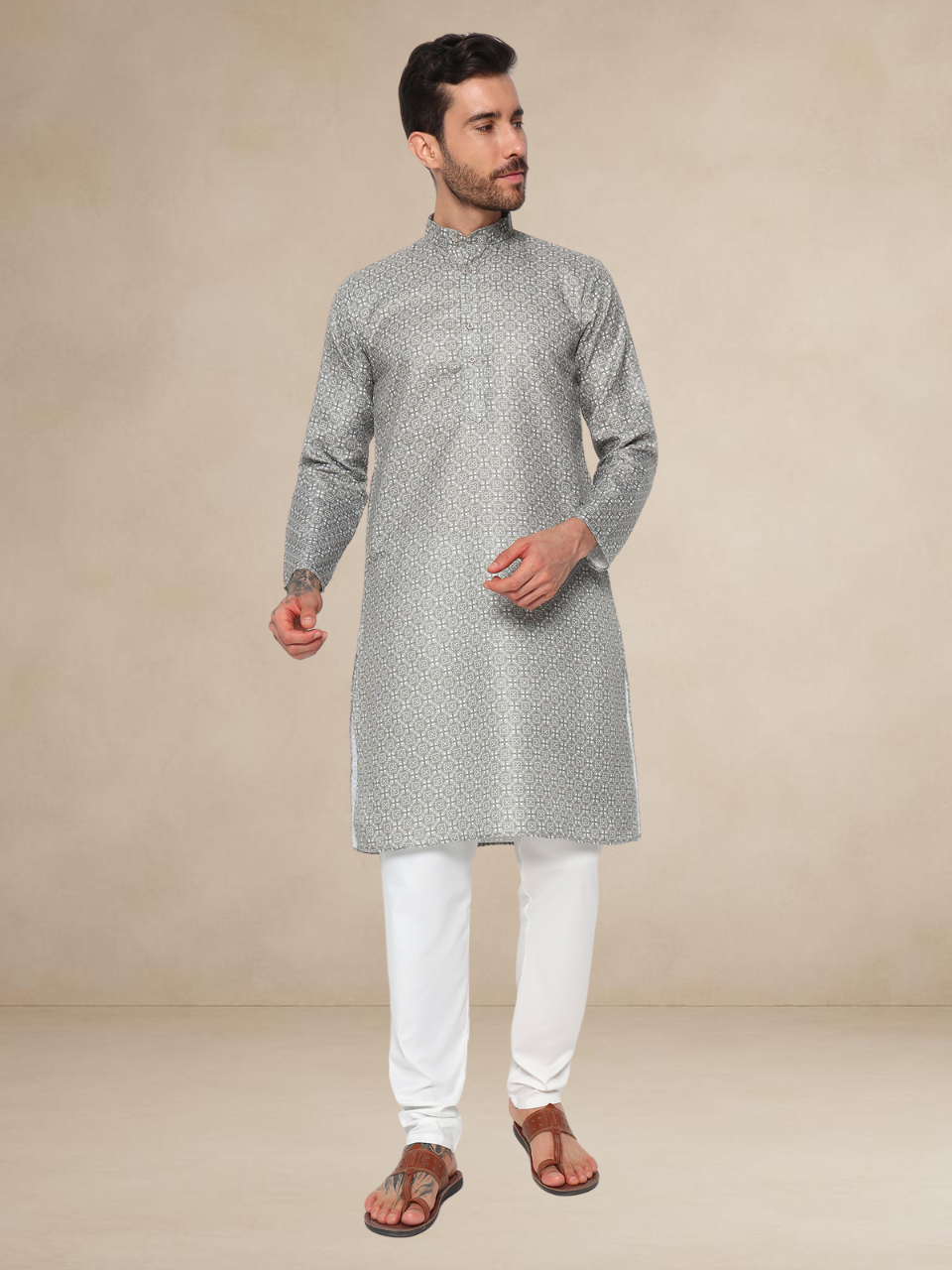 Mehndi Printed Colour Kurta Pyjama Set