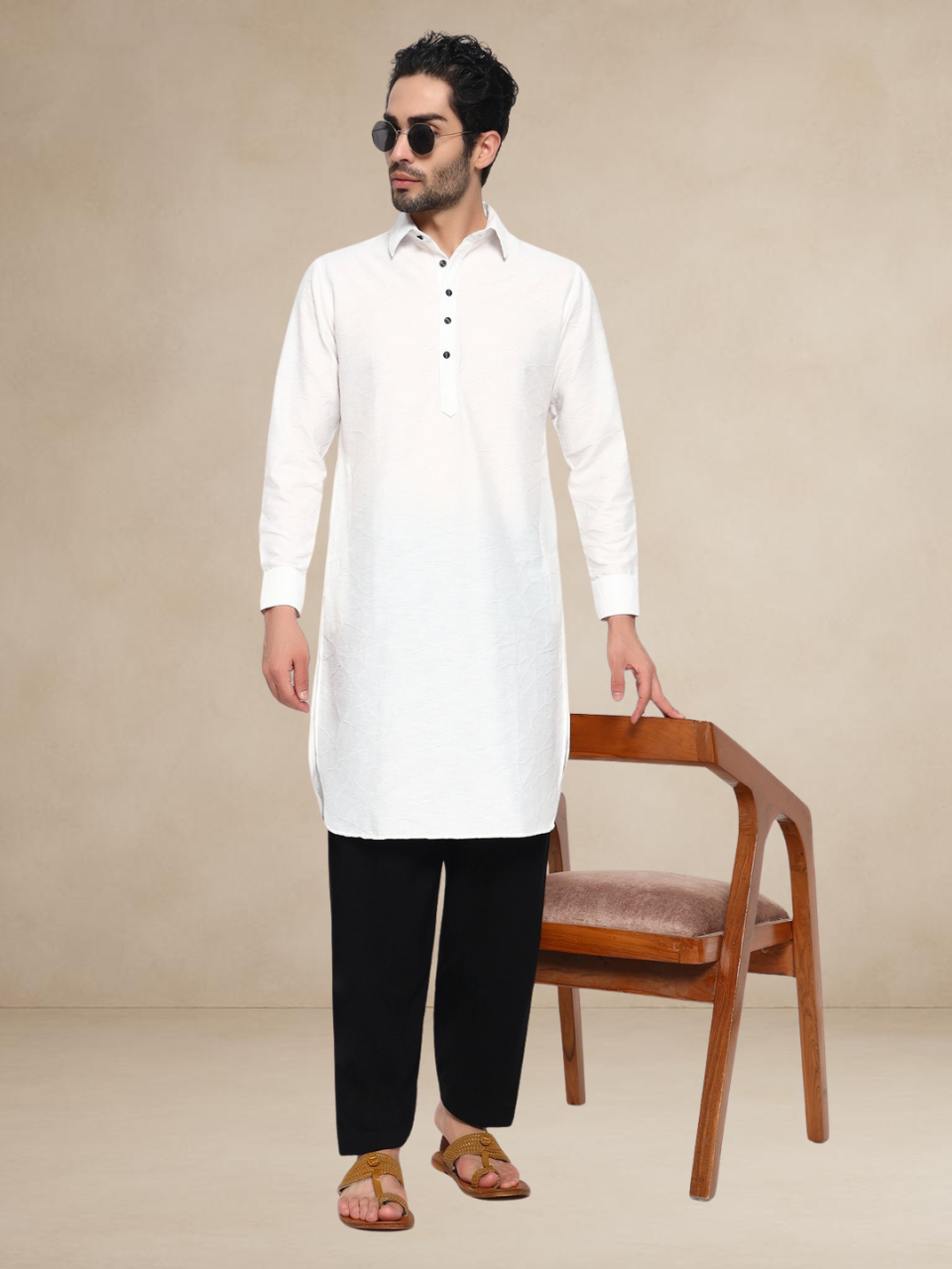 Embroidered Popover Pathani Suit
