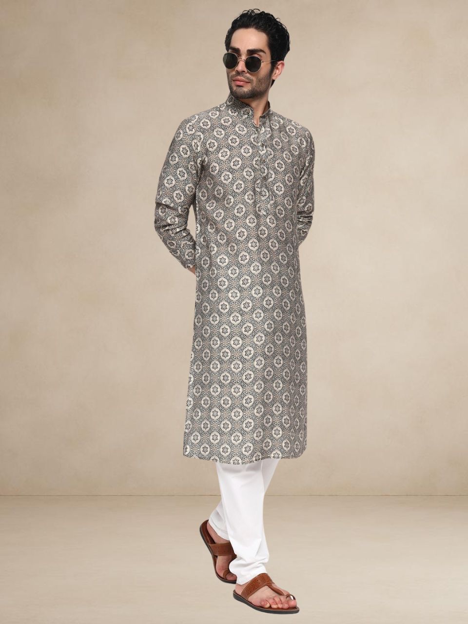 Designer Patterned Traditional Kurta Persian Mosaic