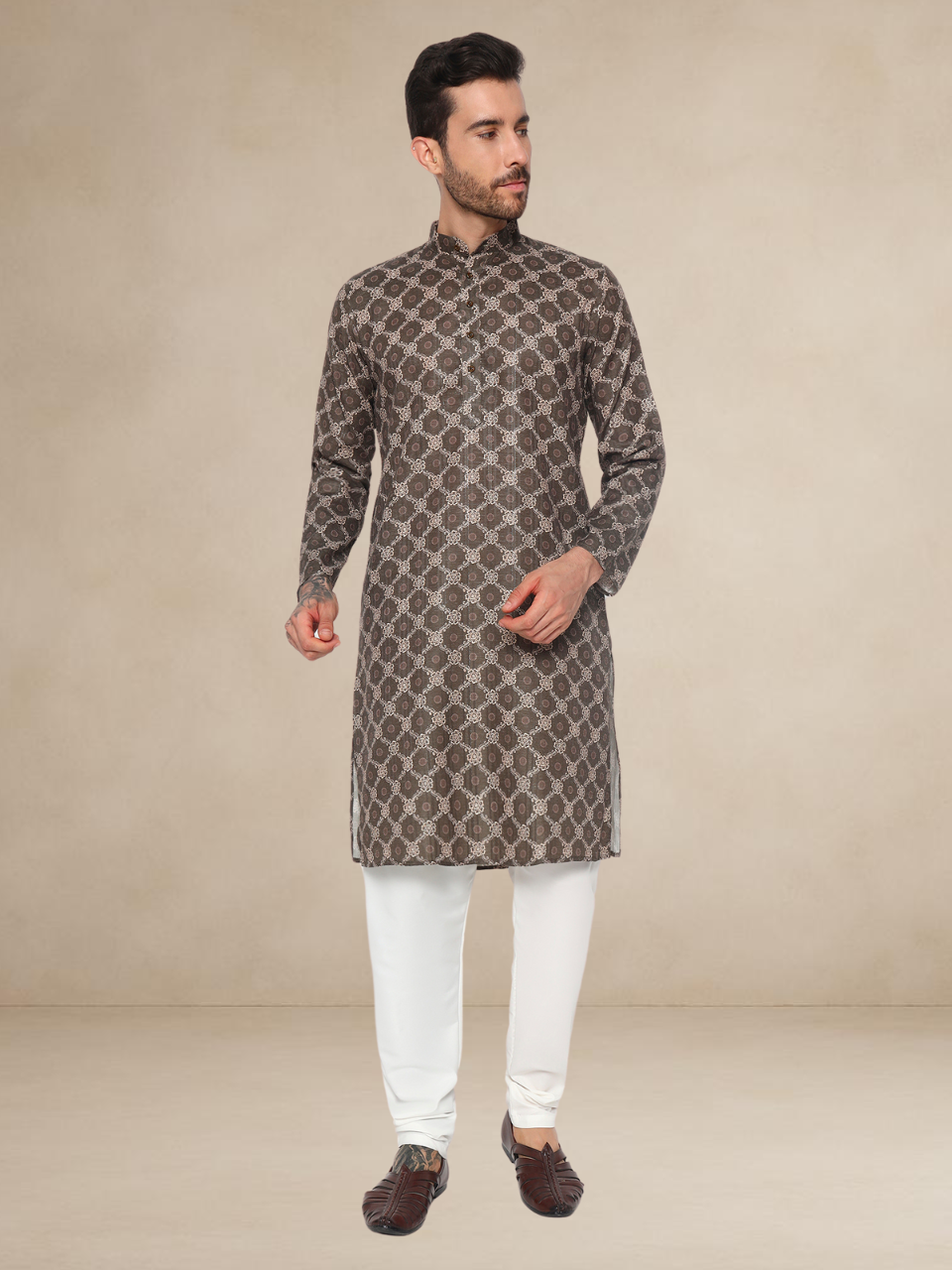 Mehndi Printed Kurta Pyjama Set