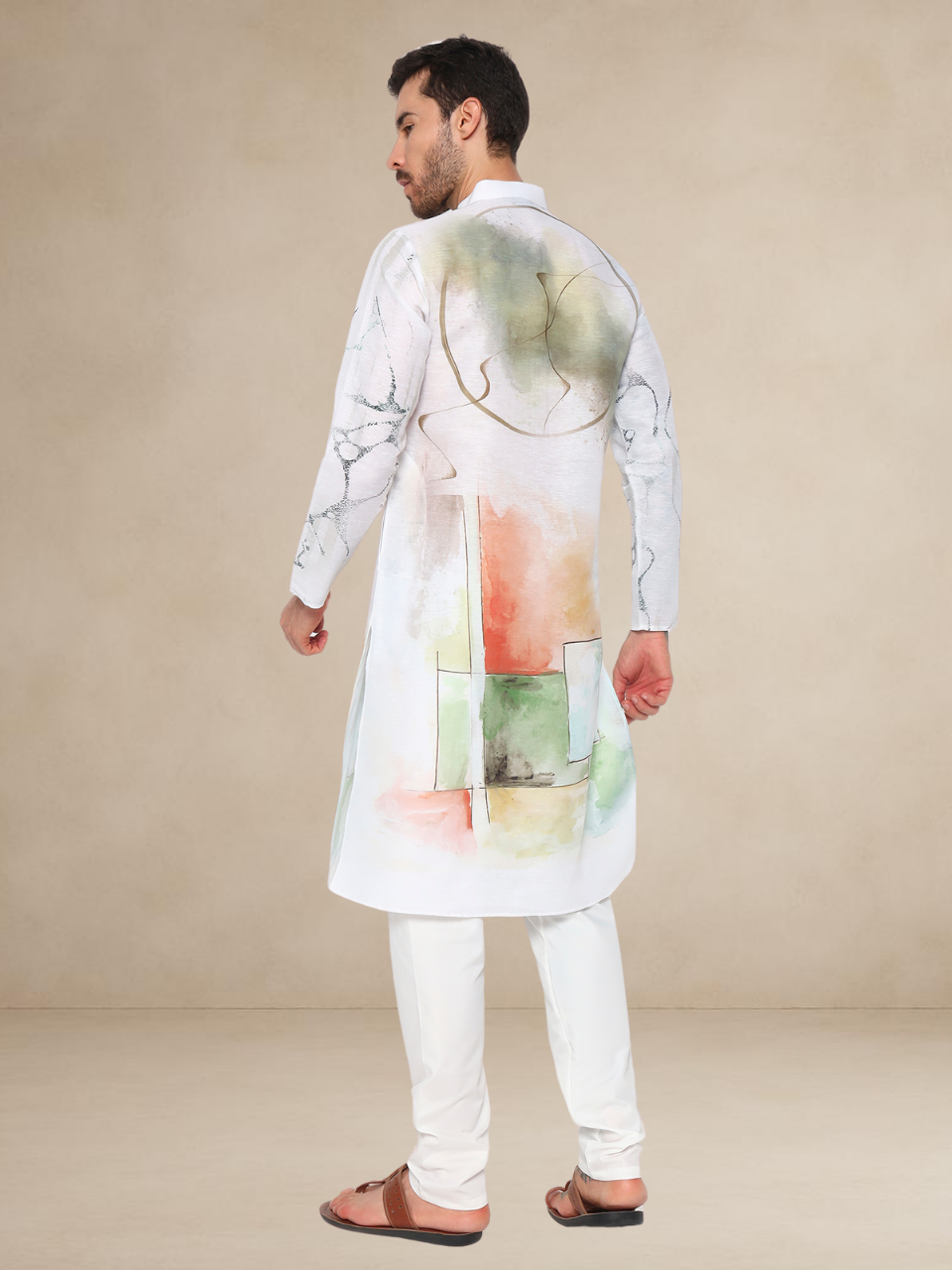 Abstract Block Print Kurta Pyjama Set for Men Abstract I Abstract I