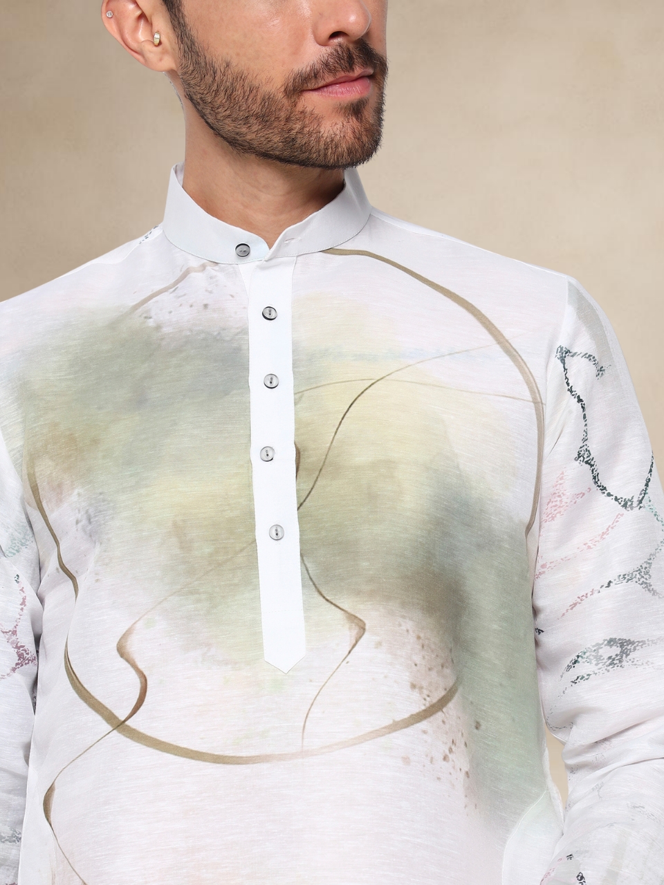 Abstract Block Print Kurta Pyjama Set for Men Abstract I Abstract I