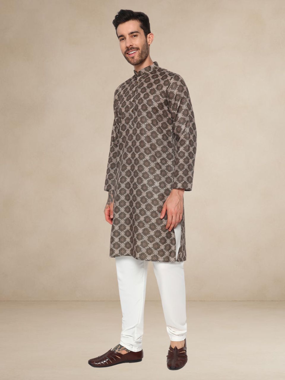 Mehndi Printed Kurta Pyjama Set