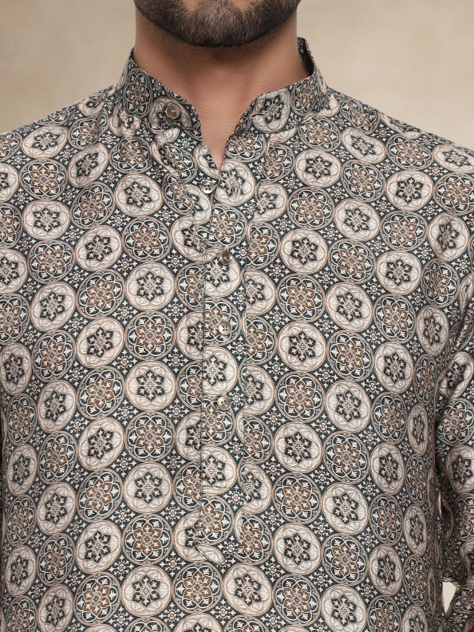 Designer Patterned Traditional Kurta Persian Mosaic