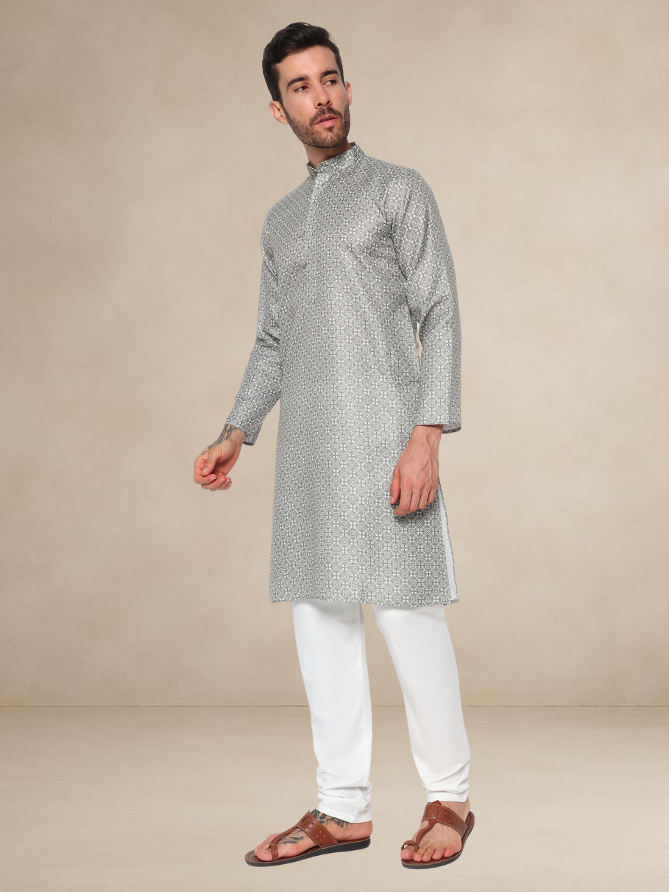 Mehndi Printed Colour Kurta Pyjama Set