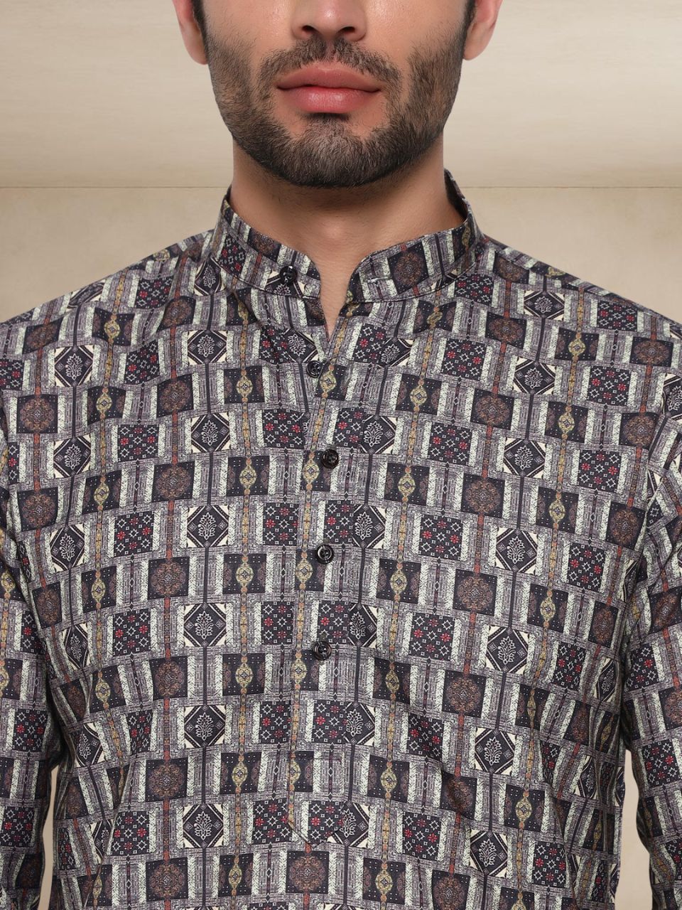 Floral Pattern Traditional Kurta Geometric