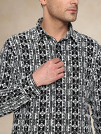 Bettino Men's Cotton Pathani Suit- Ethnic Printed