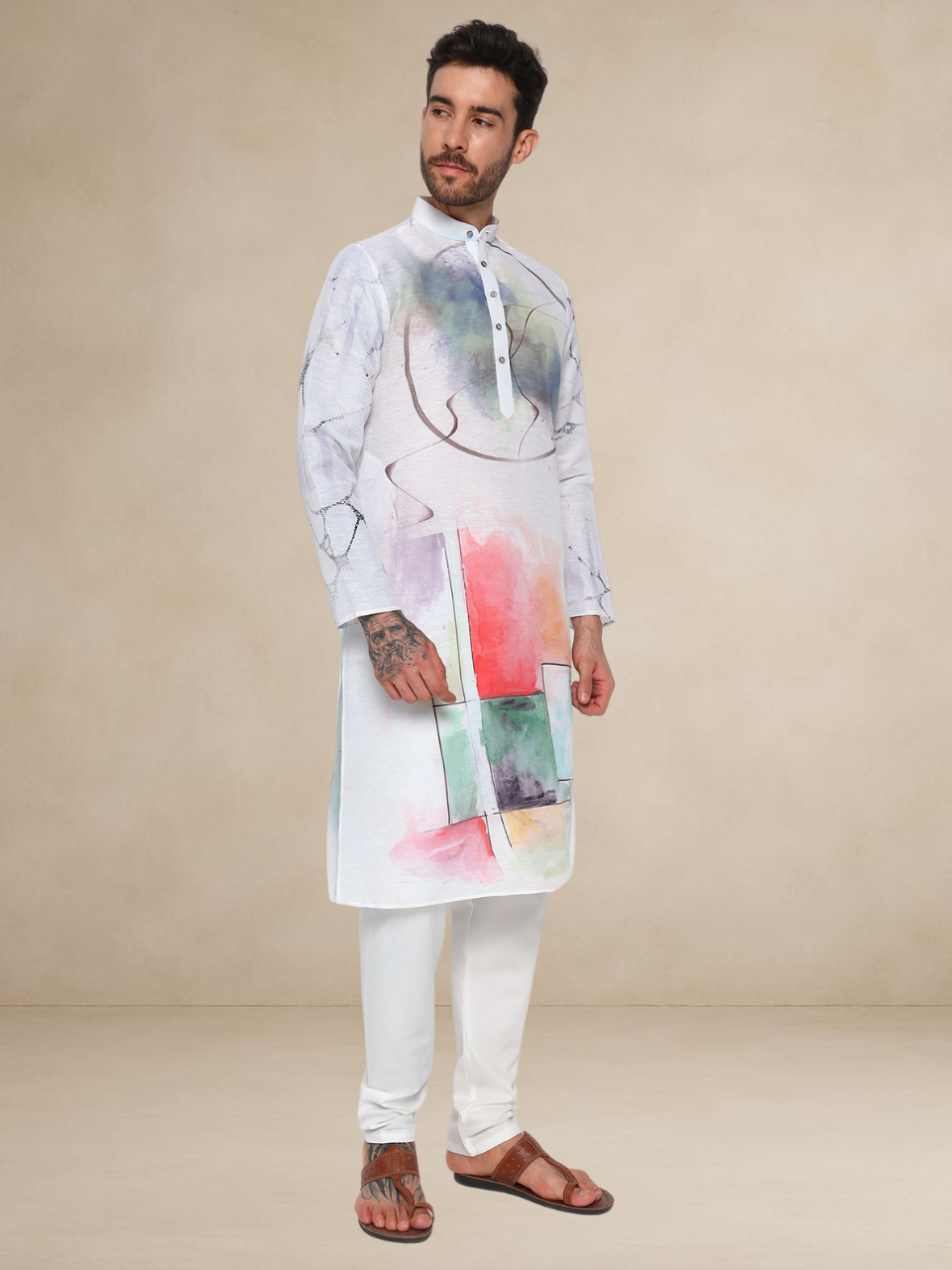 Abstract Block Print Kurta Pyjama Set for Men Abstract II Abstract II