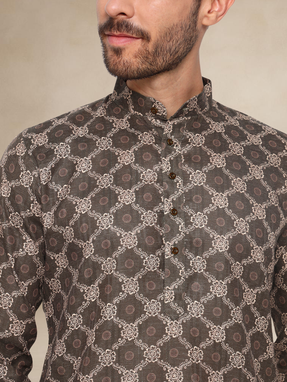 Mehndi Printed Kurta Pyjama Set