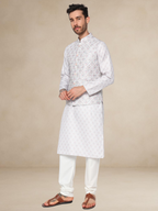 Stone Kurta Pyjama Set with Nehru Jacket