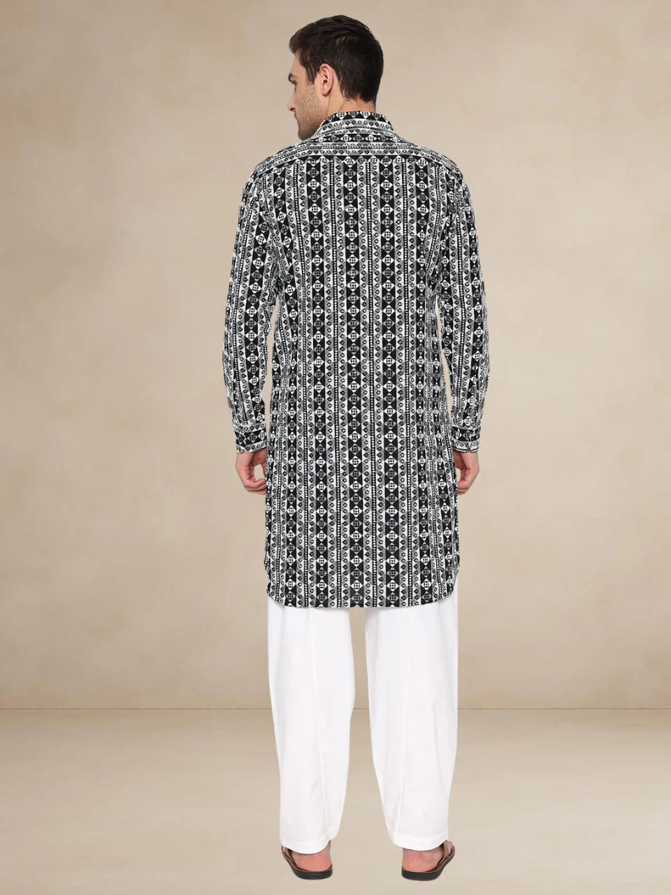 Bettino Men's Cotton Pathani Suit- Ethnic Printed