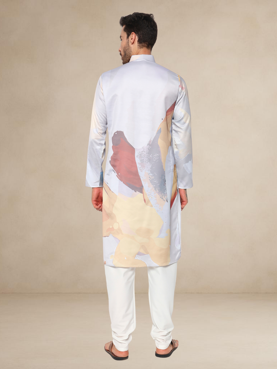 Printed Kurta Pyjama Set for Men Artistic Printed