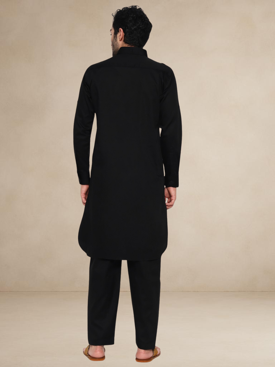 Military Style Pathani Suits Black