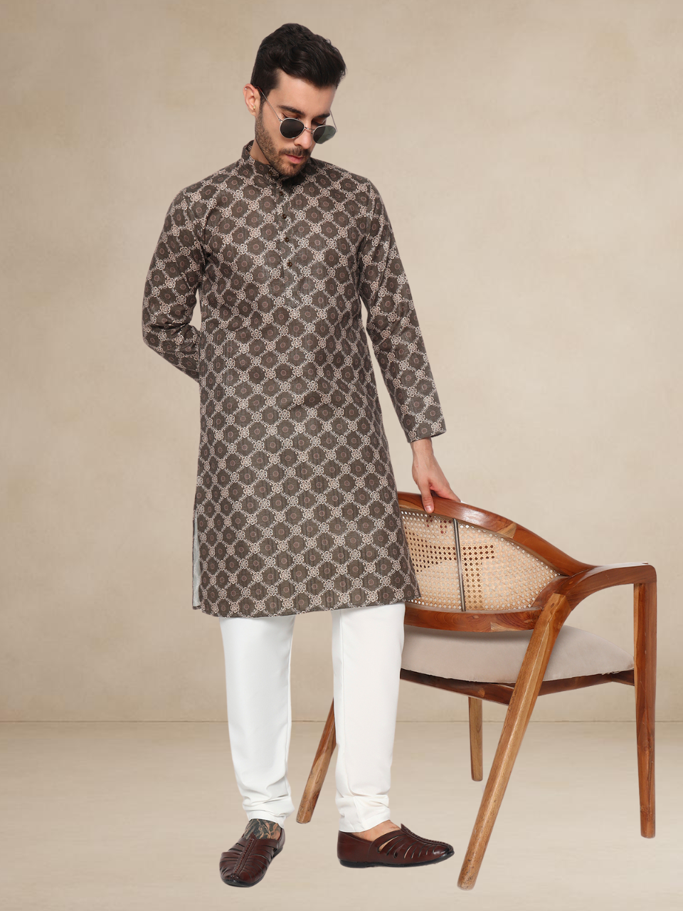 Mehndi Printed Kurta Pyjama Set