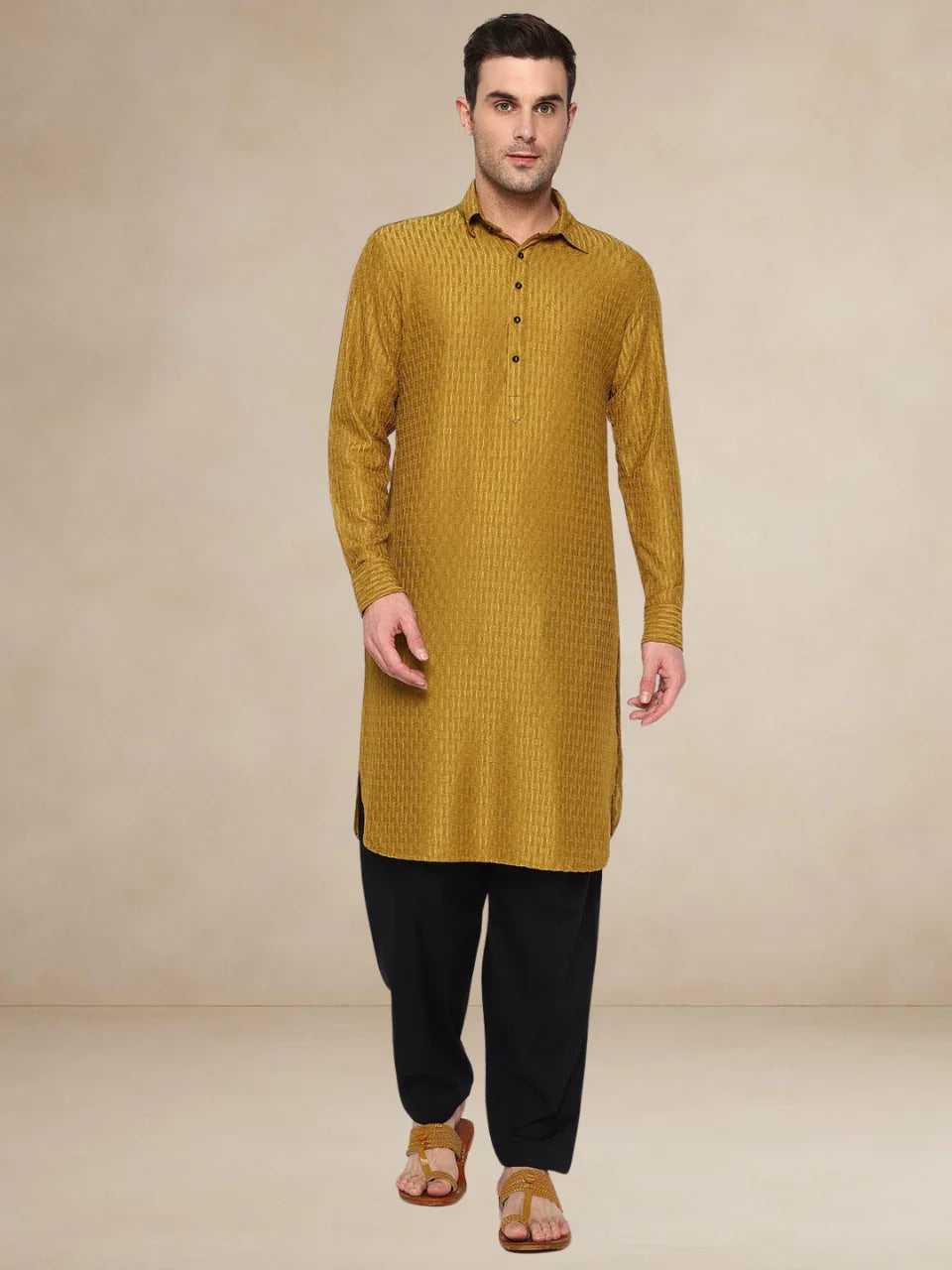 Printed Yellow Pathani Suit (Copy)
