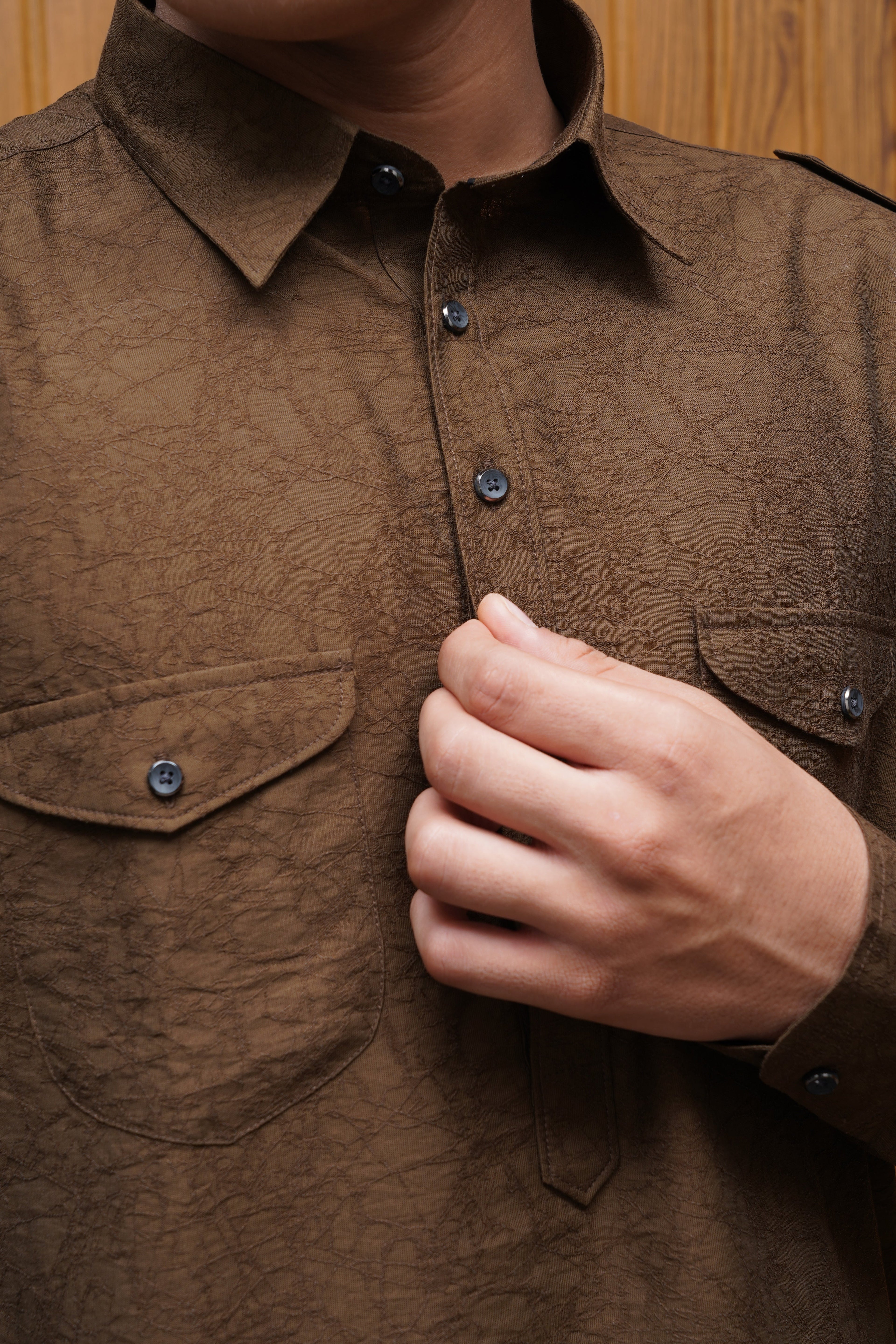 Bettino Men's Pathani Suit - Coffee Brown