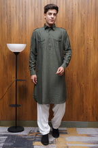 Bettino Men's Pathani Suit - Forest Green