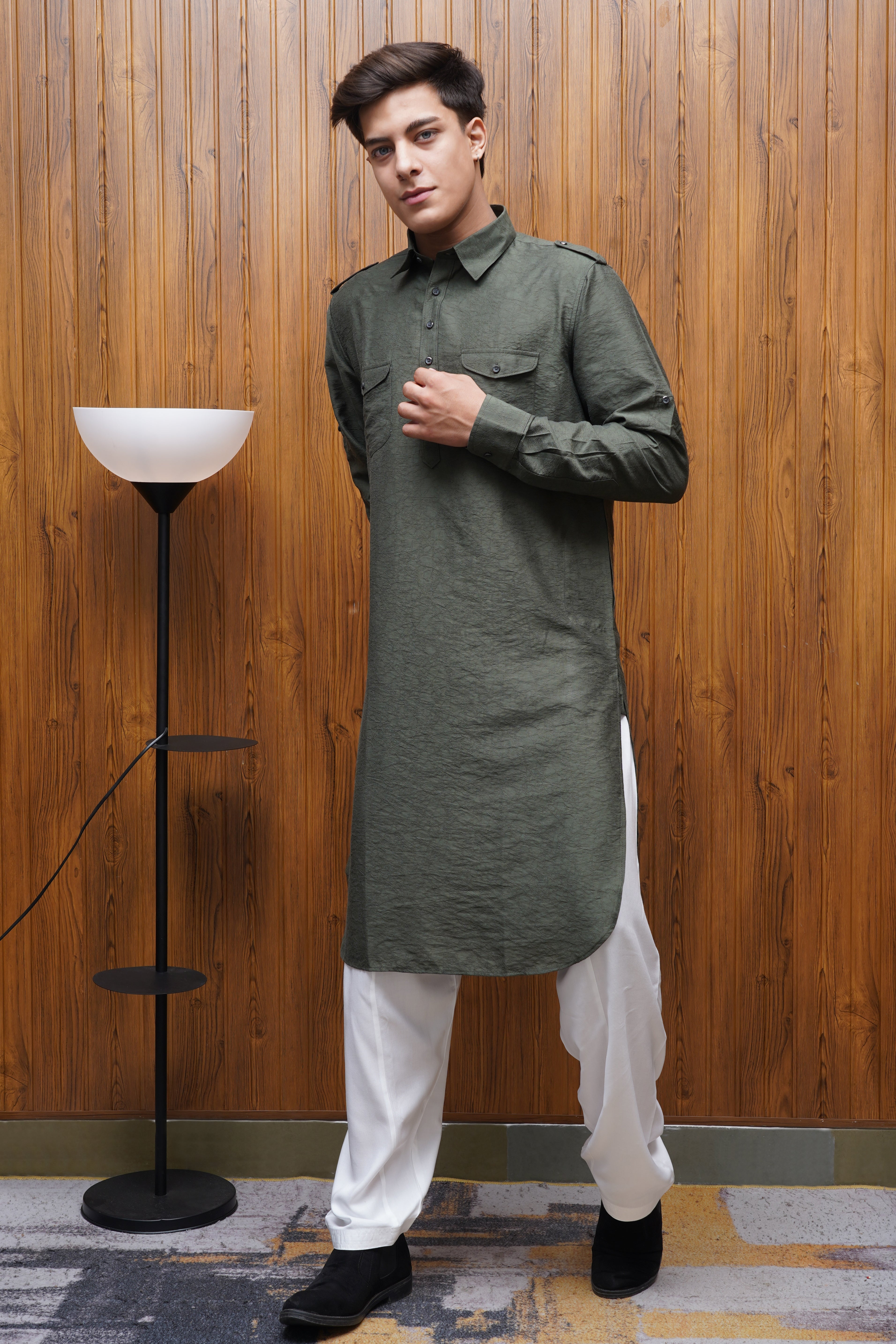 Bettino Men's Pathani Suit - Forest Green