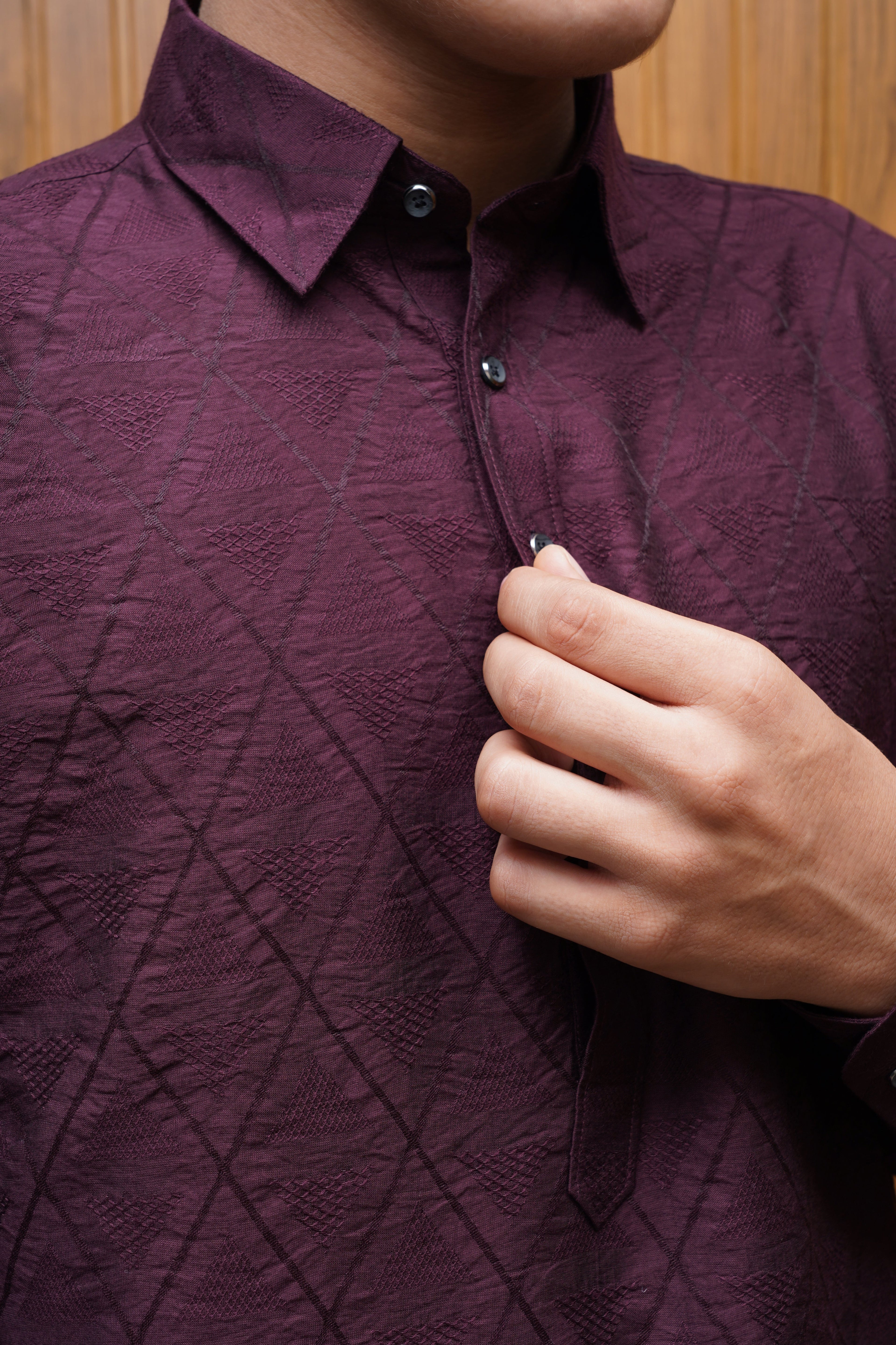 Bettino Men's Pathani Suit - Deep Plum