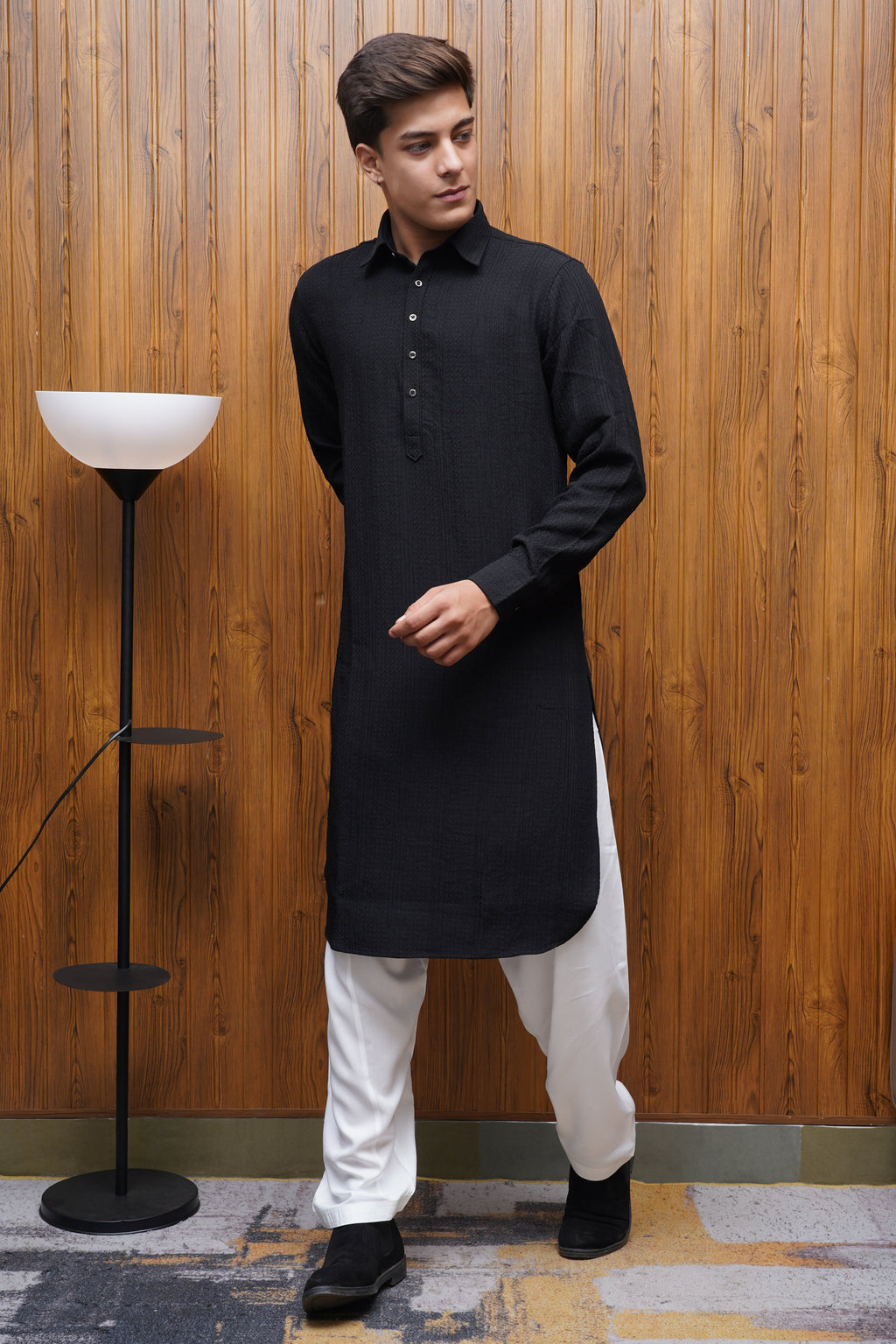 Bettino Men's Pathani Suit Black