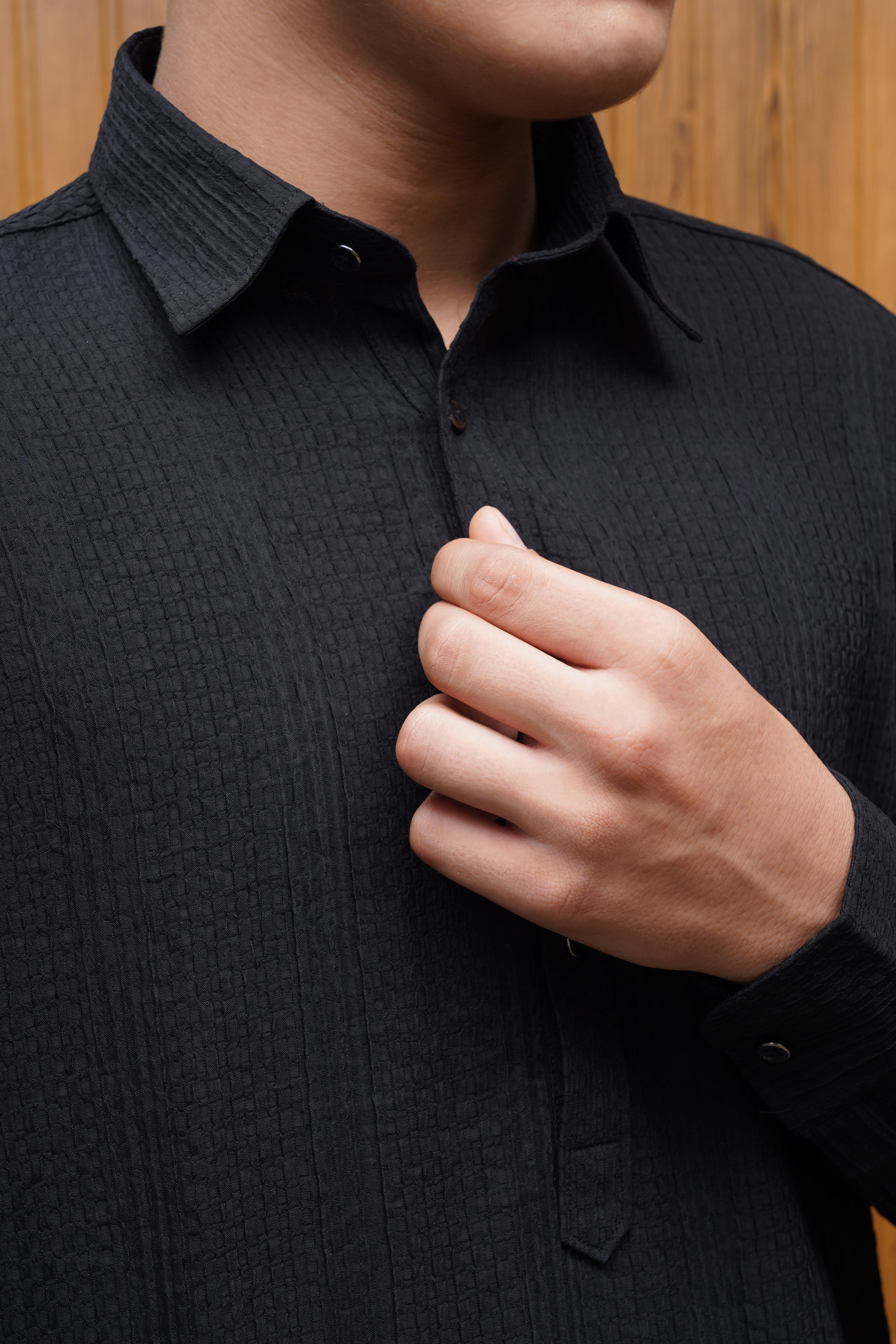 Bettino Men's Pathani Suit Black