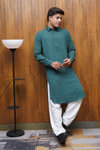 Bettino Men's Pathani Suit Deep Teal