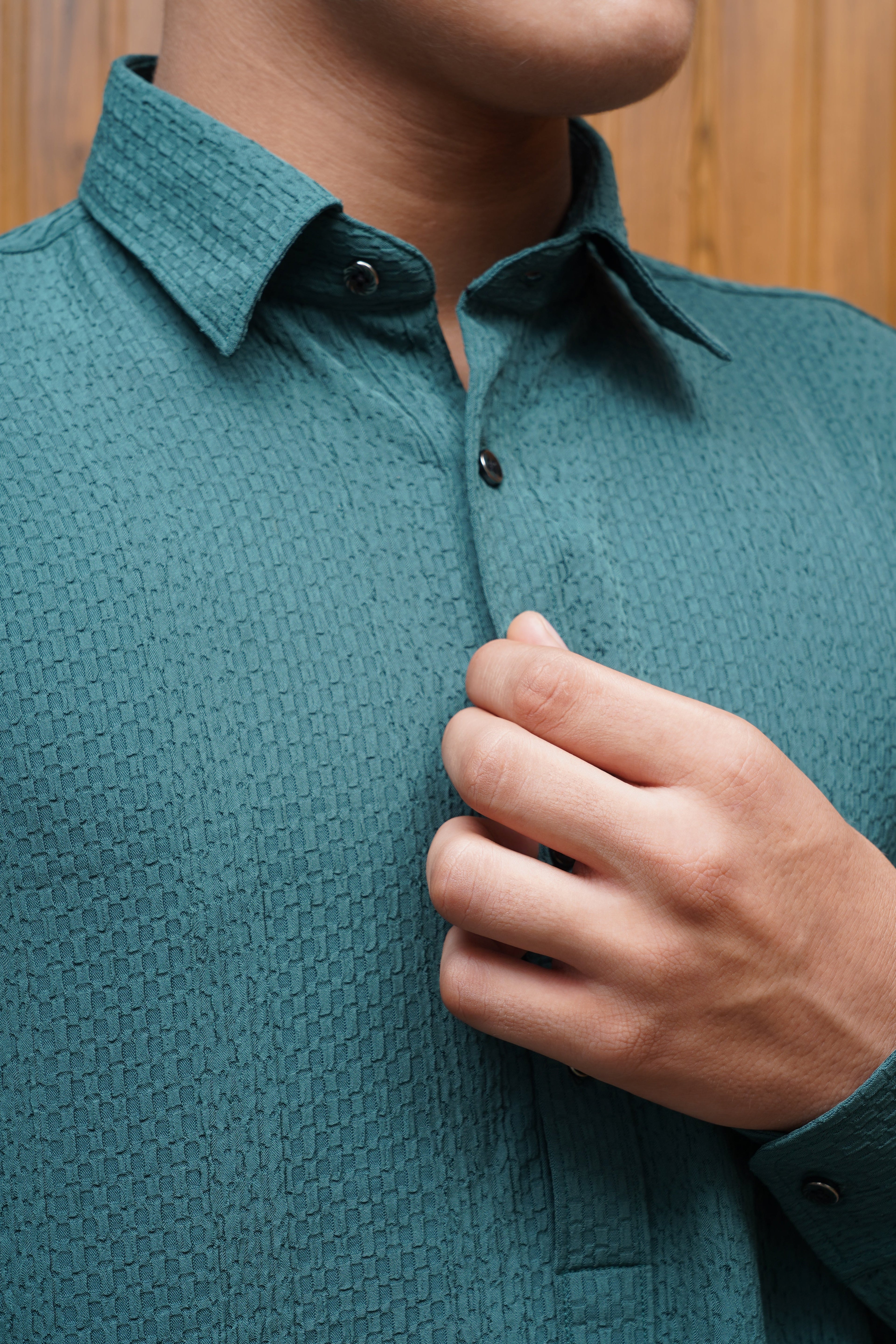 Bettino Men's Pathani Suit Deep Teal