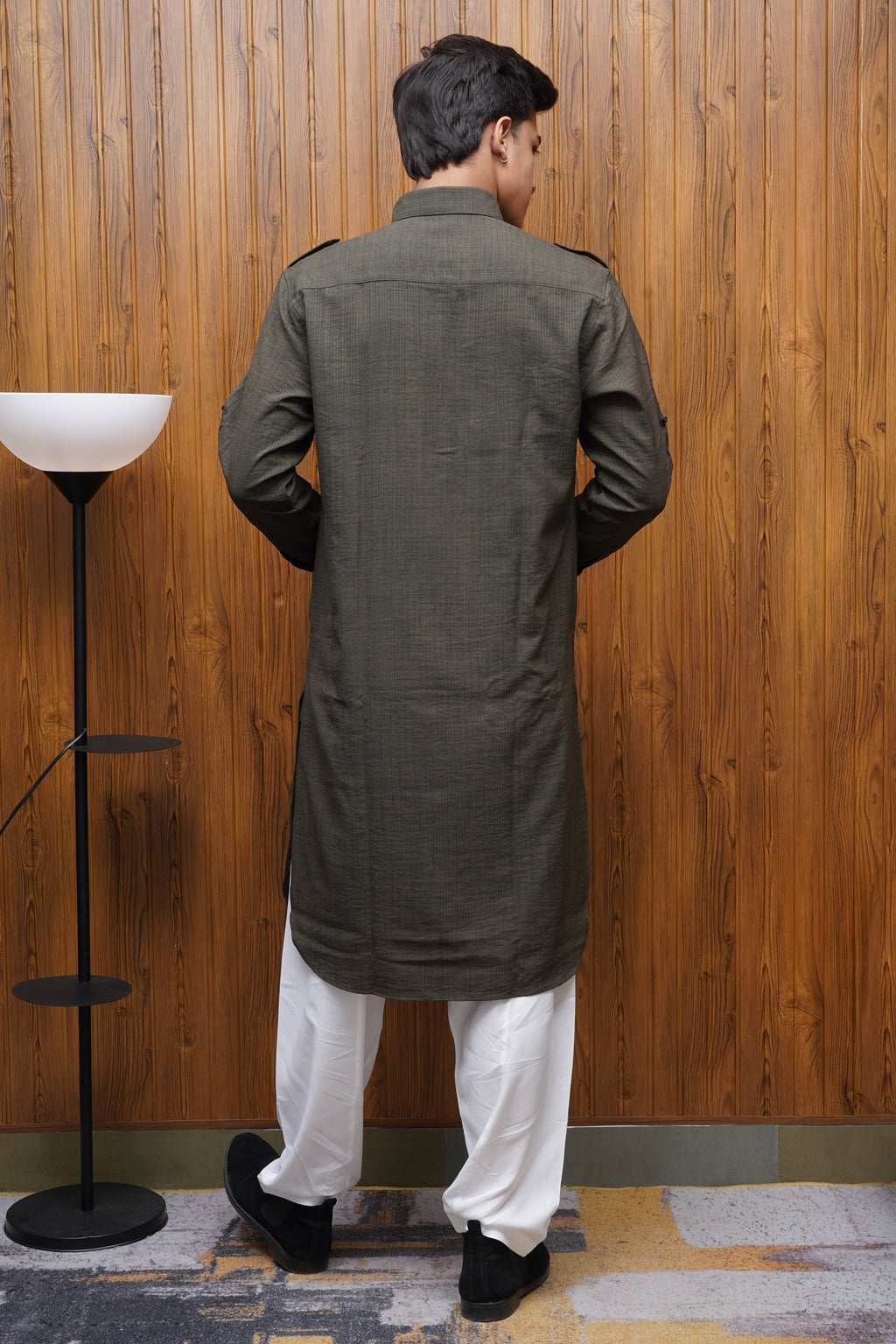 Bettino Men's Pathani Suit - Dark Khaki