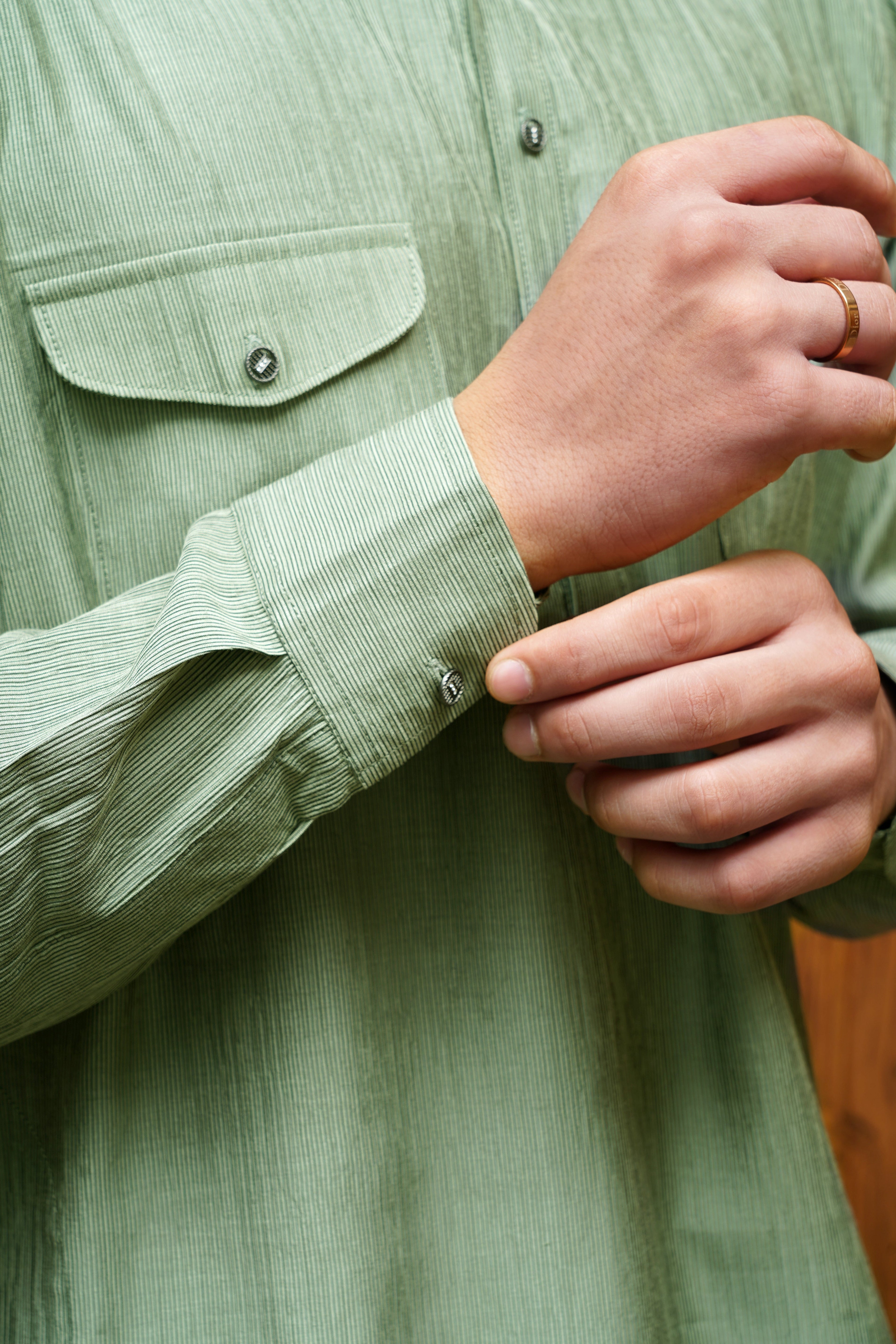 Bettino Men's Pathani Suit With Salwar Sage Green
