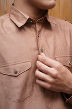 Bettino Men's Pathani Suit With Salwar Warm Copper