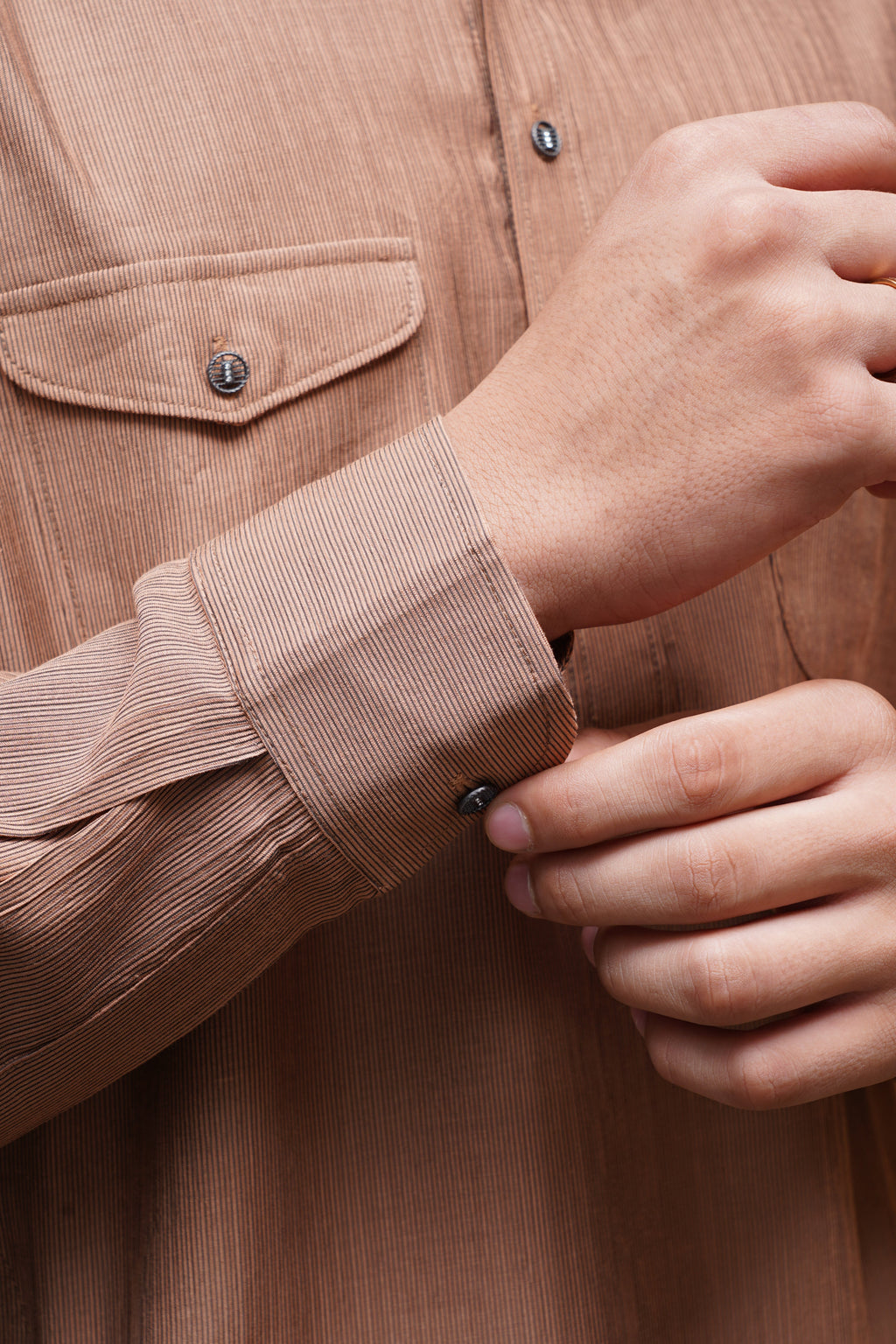 Bettino Men's Pathani Suit With Salwar Warm Copper