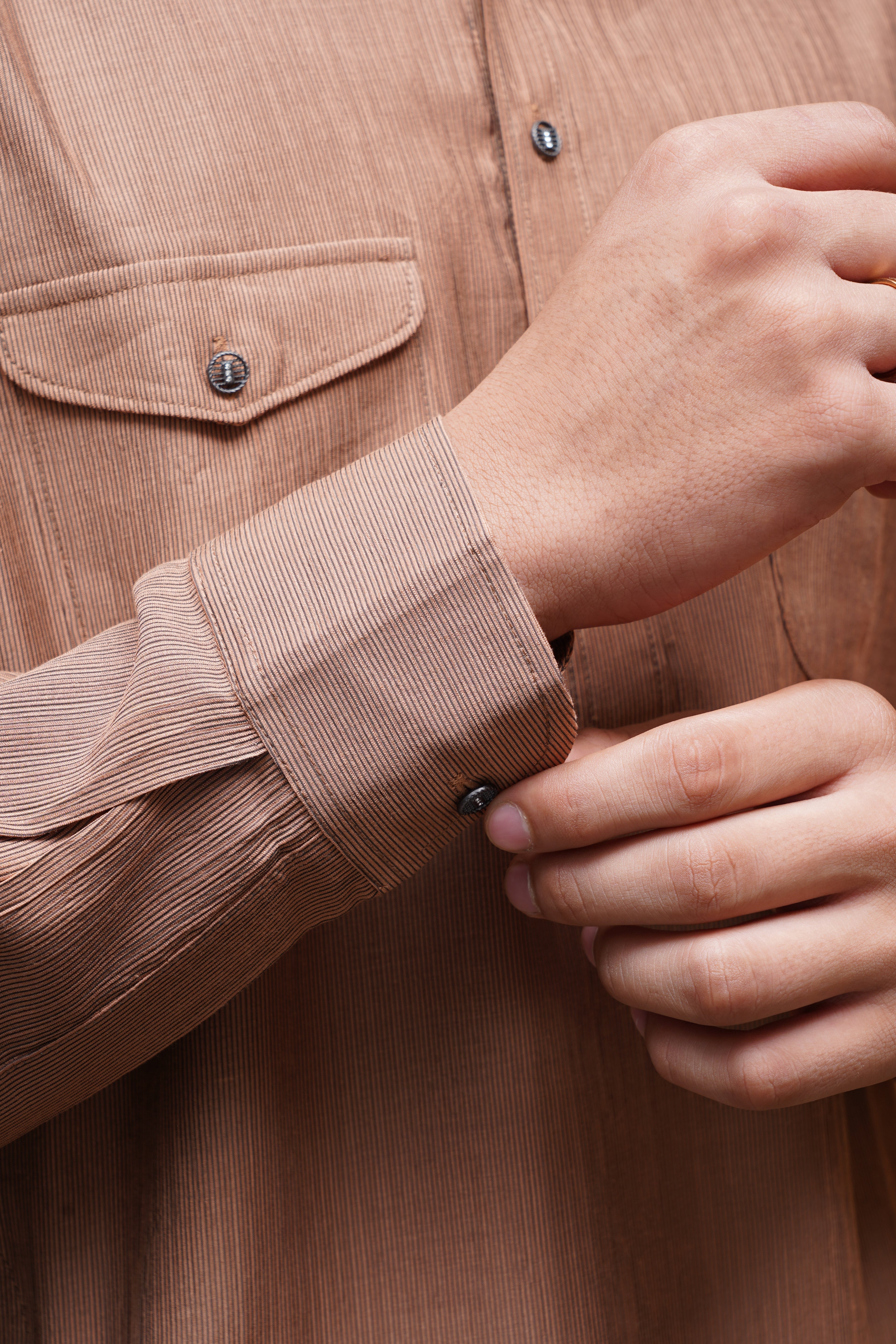 Bettino Men's Pathani Suit With Salwar Warm Copper