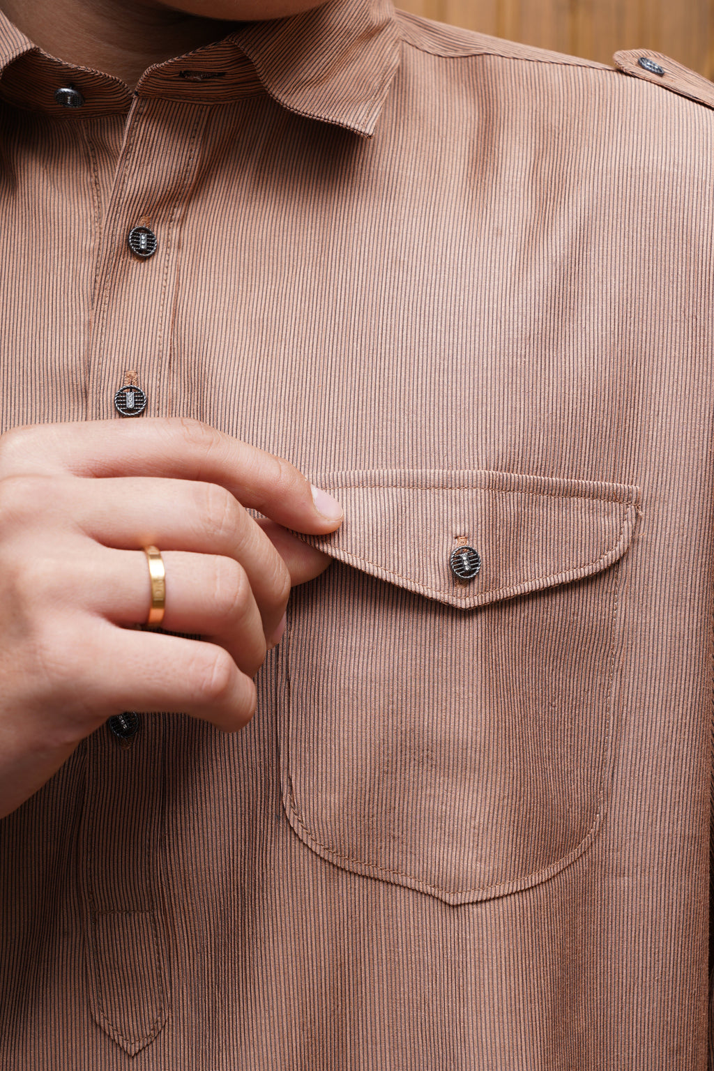 Bettino Men's Pathani Suit With Salwar Warm Copper