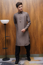 Bettino Men's Pathani Suit - Ash Brown
