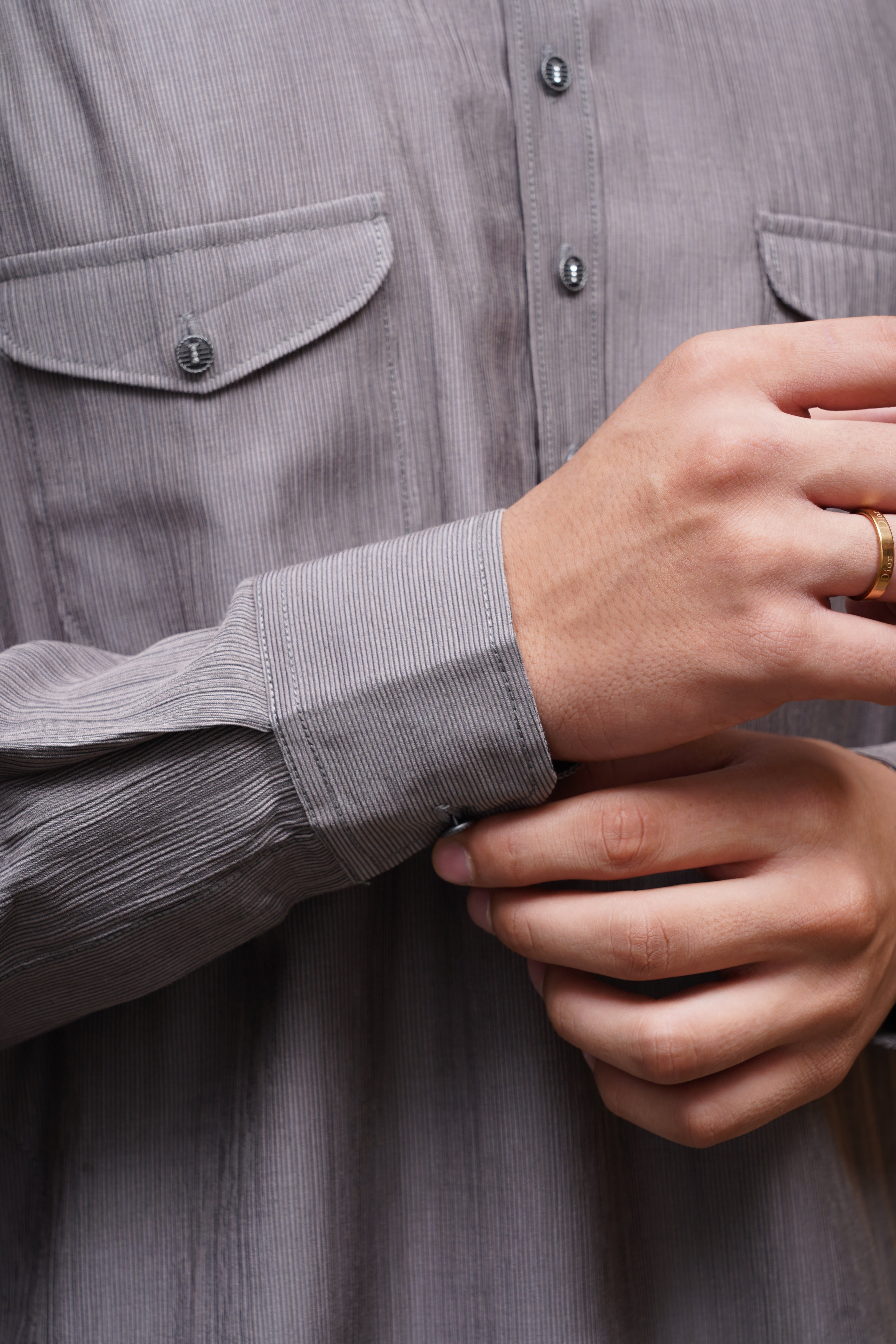 Bettino Men's Pathani Suit With Salwar Textured Gray