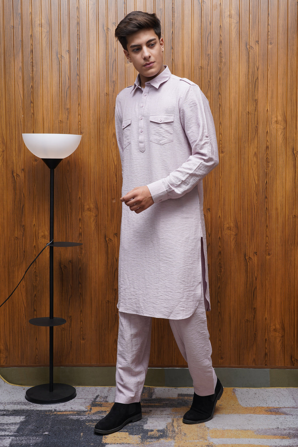 Bettino Men's Pathani Suit - Lavender