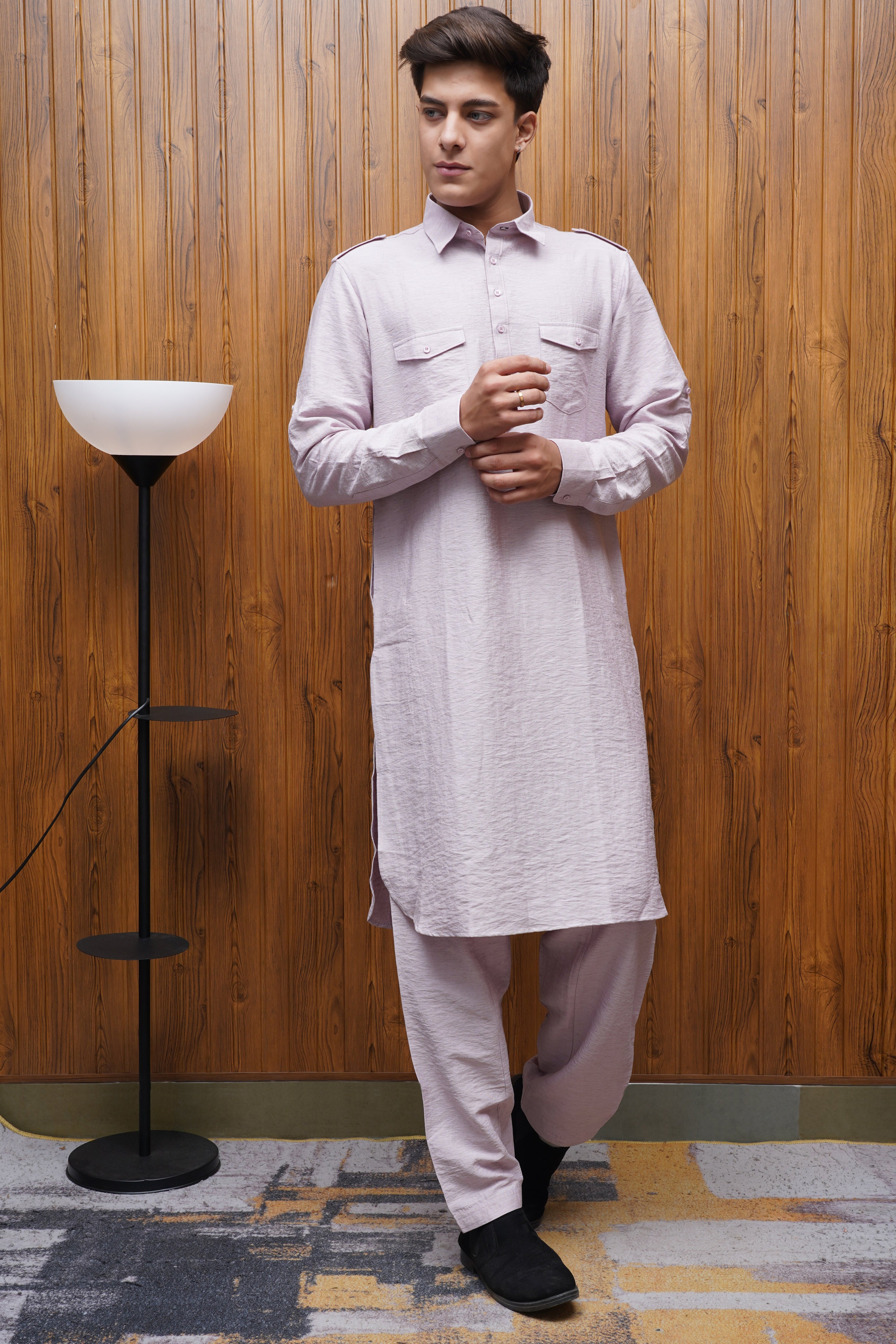 Bettino Men's Pathani Suit - Lavender