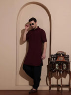 Bettino Men's Pathani Suit- Wine Colour