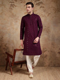 Wine Kurta Set