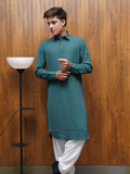 Bettino Men's Pathani Suit Deep Teal