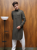 Bettino Men's Pathani Suit - Dark Khaki