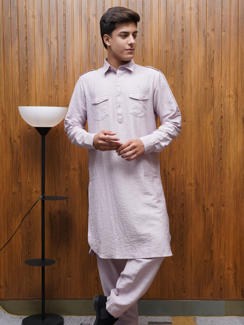 Bettino Men's Pathani Suit - Lavender