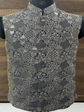 Blue Embroidered Nehru Jacket