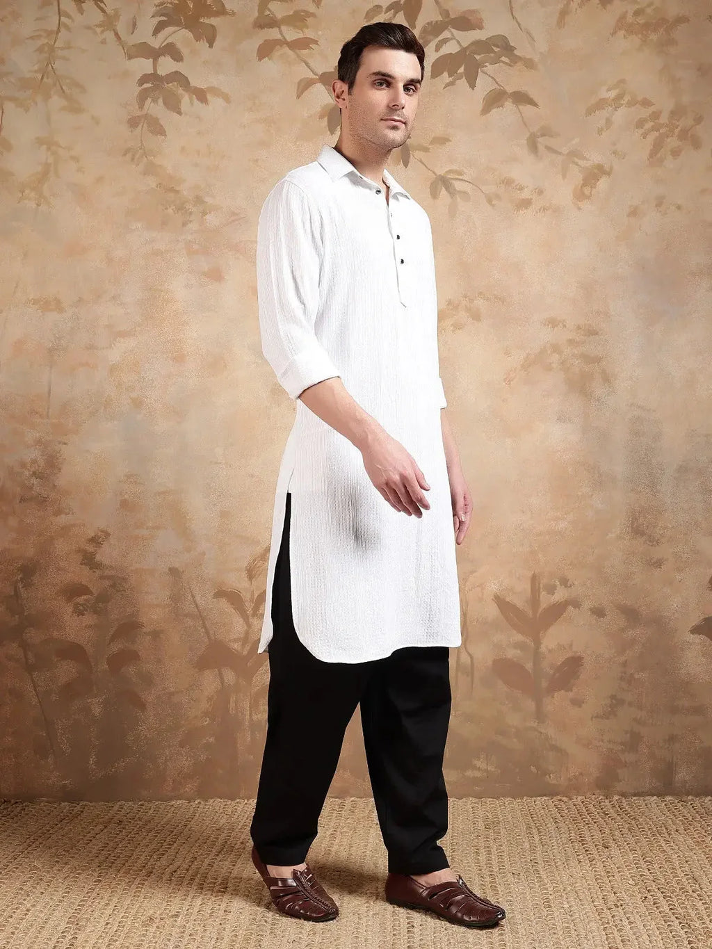 Bettino Men's Pathani Suit- Pure White