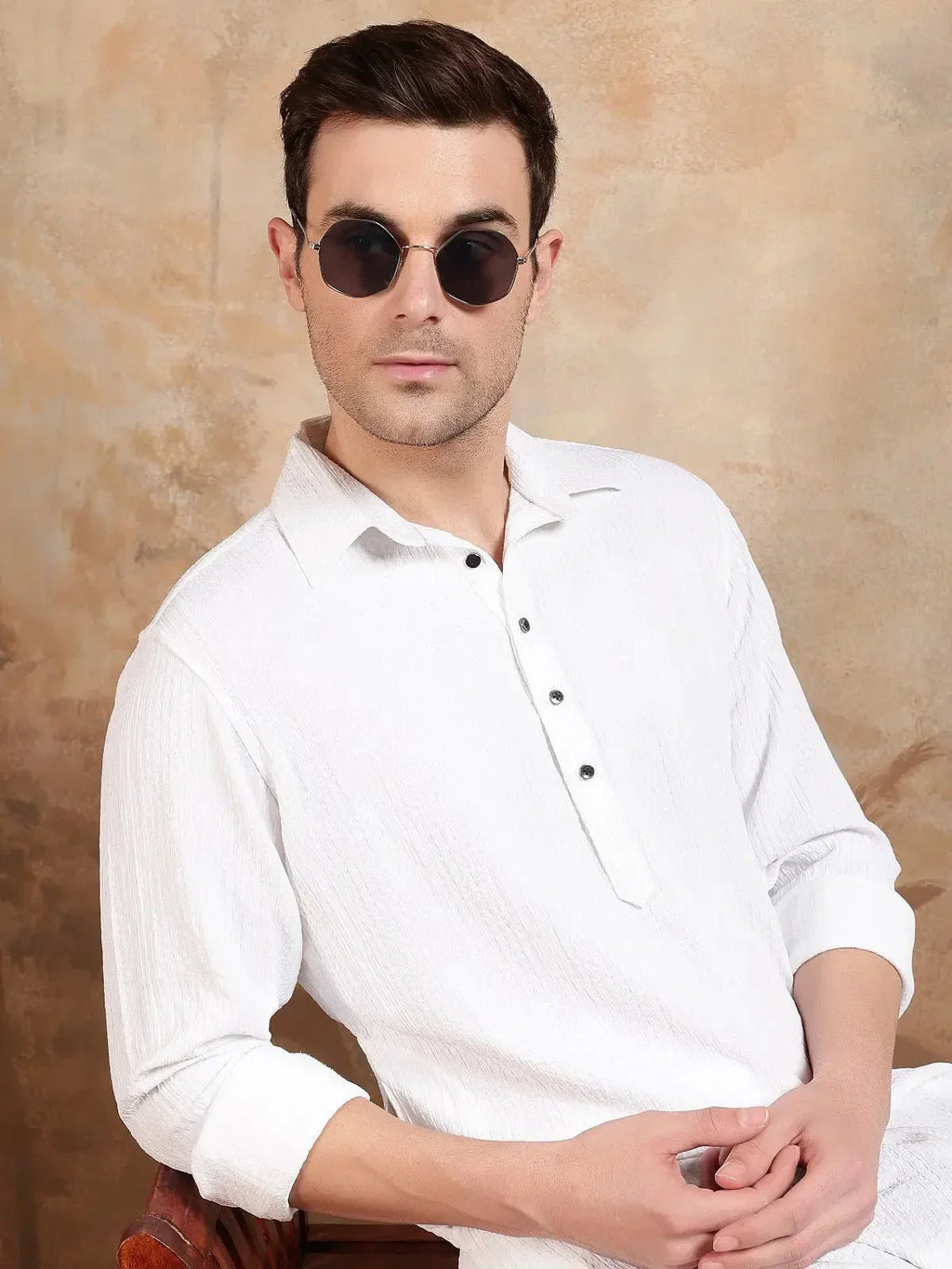 Bettino Men's Pathani Suit- Pure White