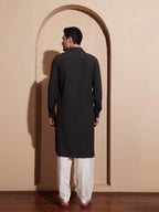 Pathani Suit in Charcoal Grey