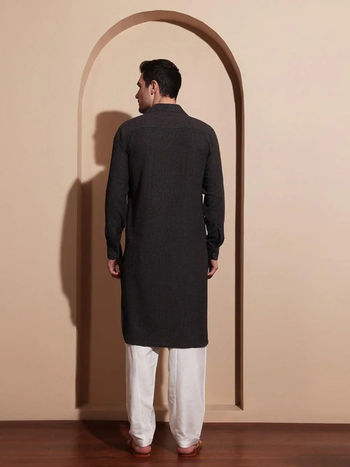 Pathani Suit in Charcoal Grey
