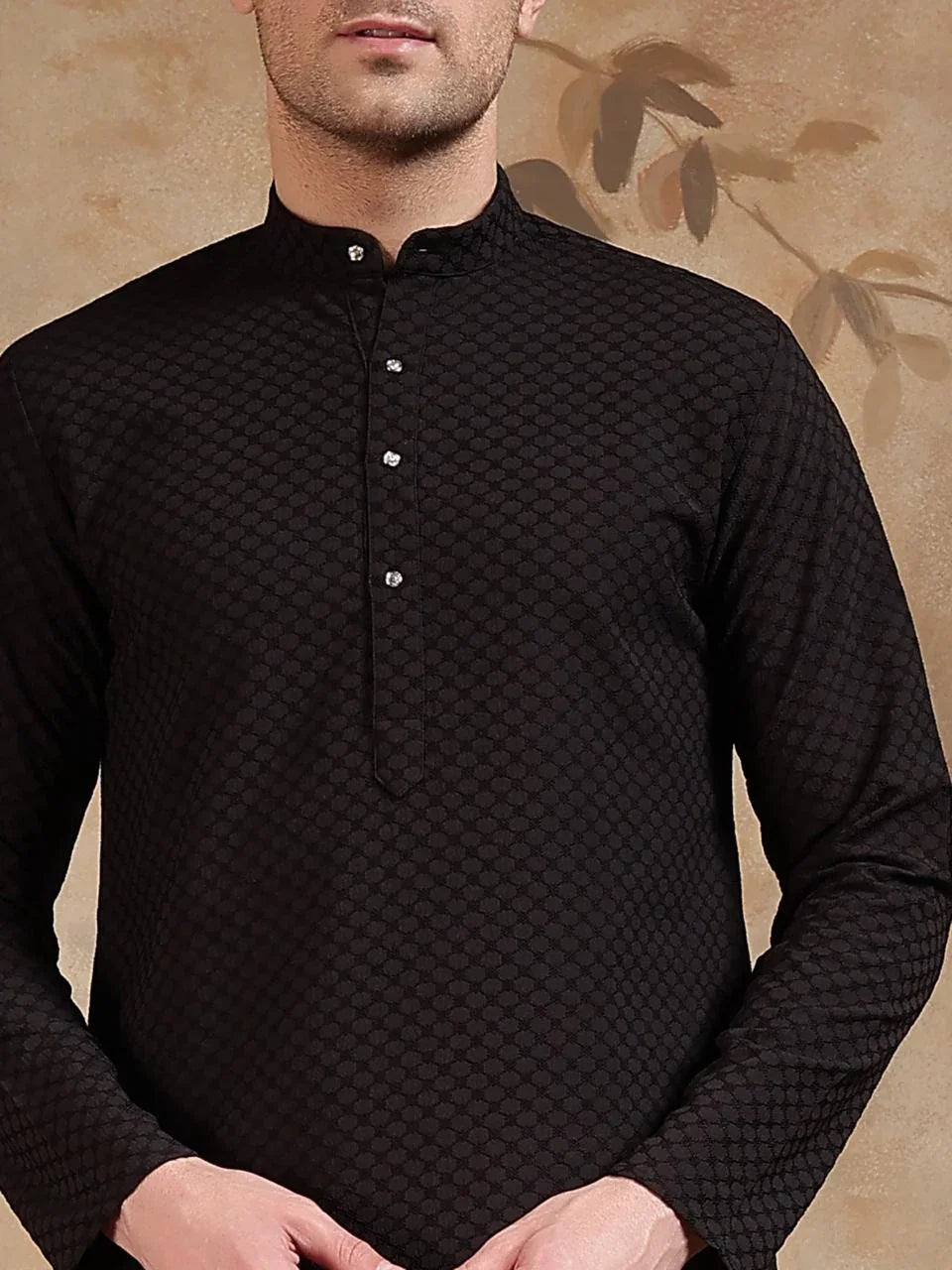 Pure Black Ebony Kurta